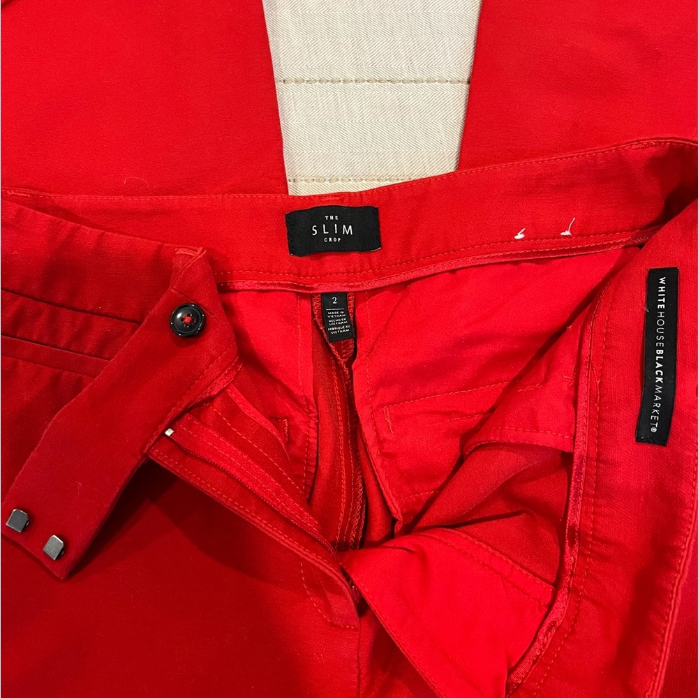 White House Black Market Red Slim Pants